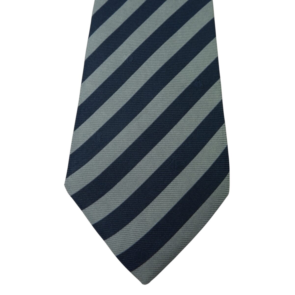 Dunhill Tie Silk Blue Gray Stripe Italy (US Import Tax Included) | mesabb clothing Dunhill Tie Silk Blue Gray Stripe Italy (US Import Tax Included) มุมที่ 6
