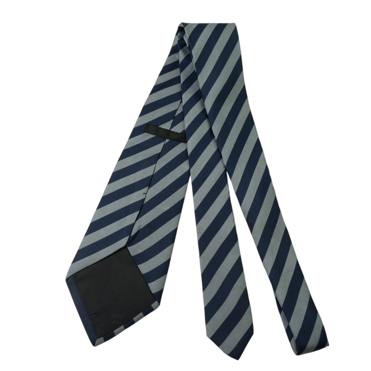Dunhill Tie Silk Blue Gray Stripe Italy (US Import Tax Included) | mesabb clothing Dunhill Tie Silk Blue Gray Stripe Italy (US Import Tax Included) มุมที่ 7