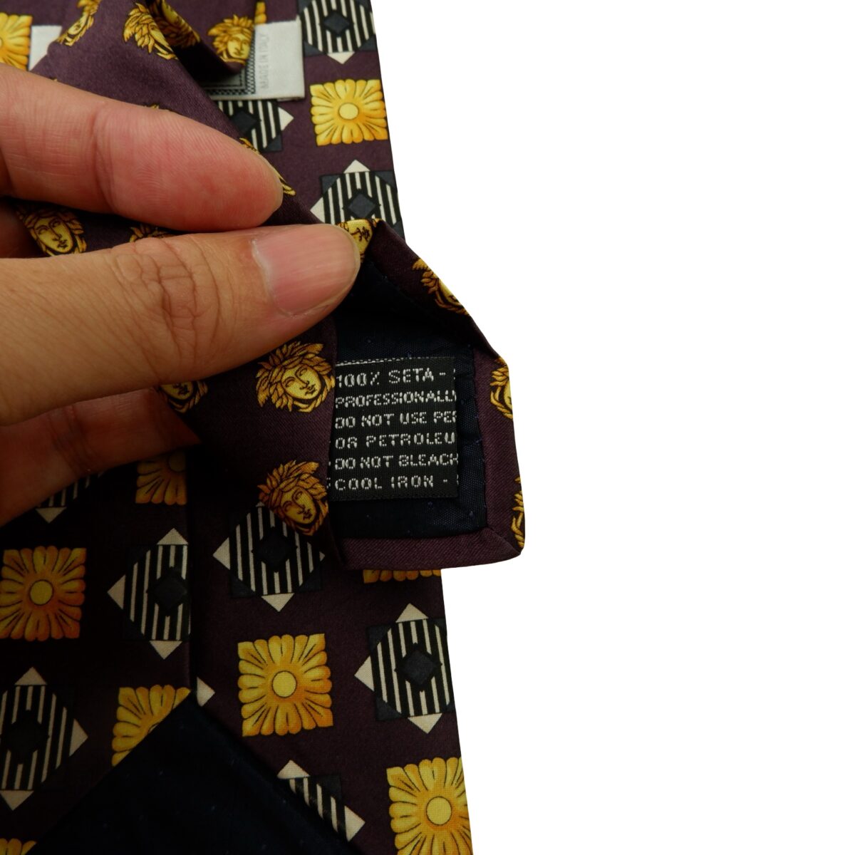 a15988 10 Gianni Versace Tie Silk Purple Geometric Italy (US Import Tax Included) มุมที่ 10