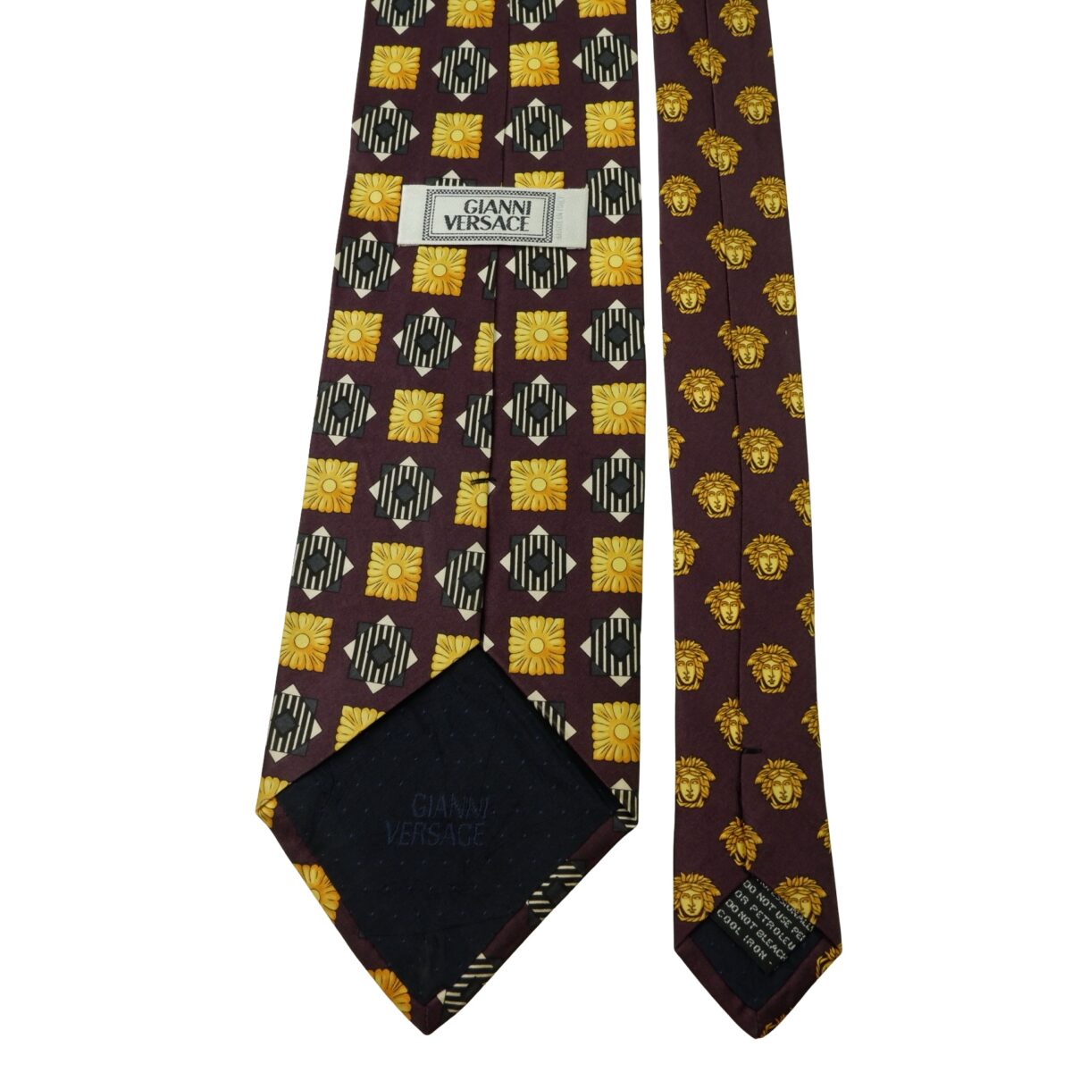 a15988 4 Gianni Versace Tie Silk Purple Geometric Italy (US Import Tax Included) มุมที่ 4