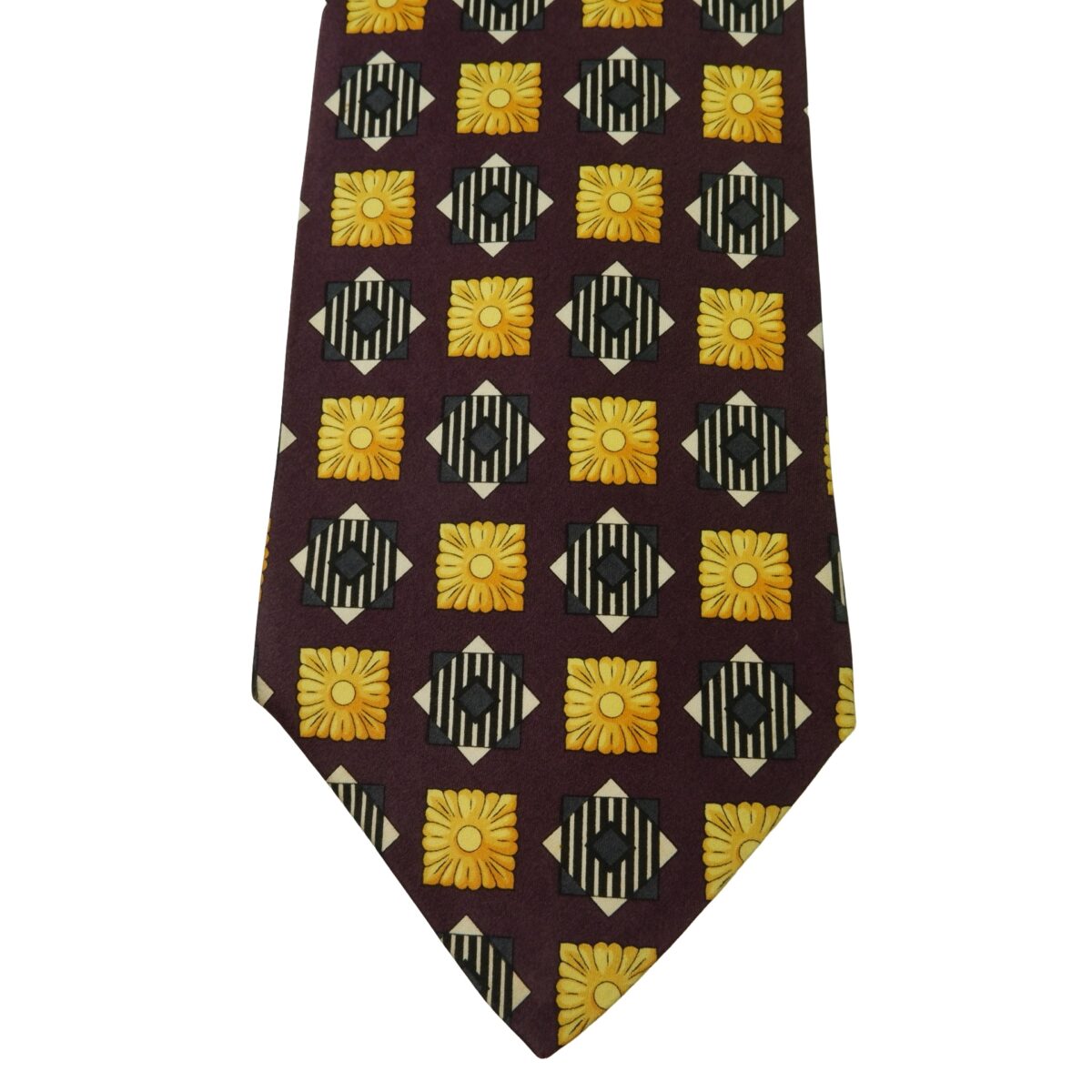 a15988 6 Gianni Versace Tie Silk Purple Geometric Italy (US Import Tax Included) มุมที่ 6