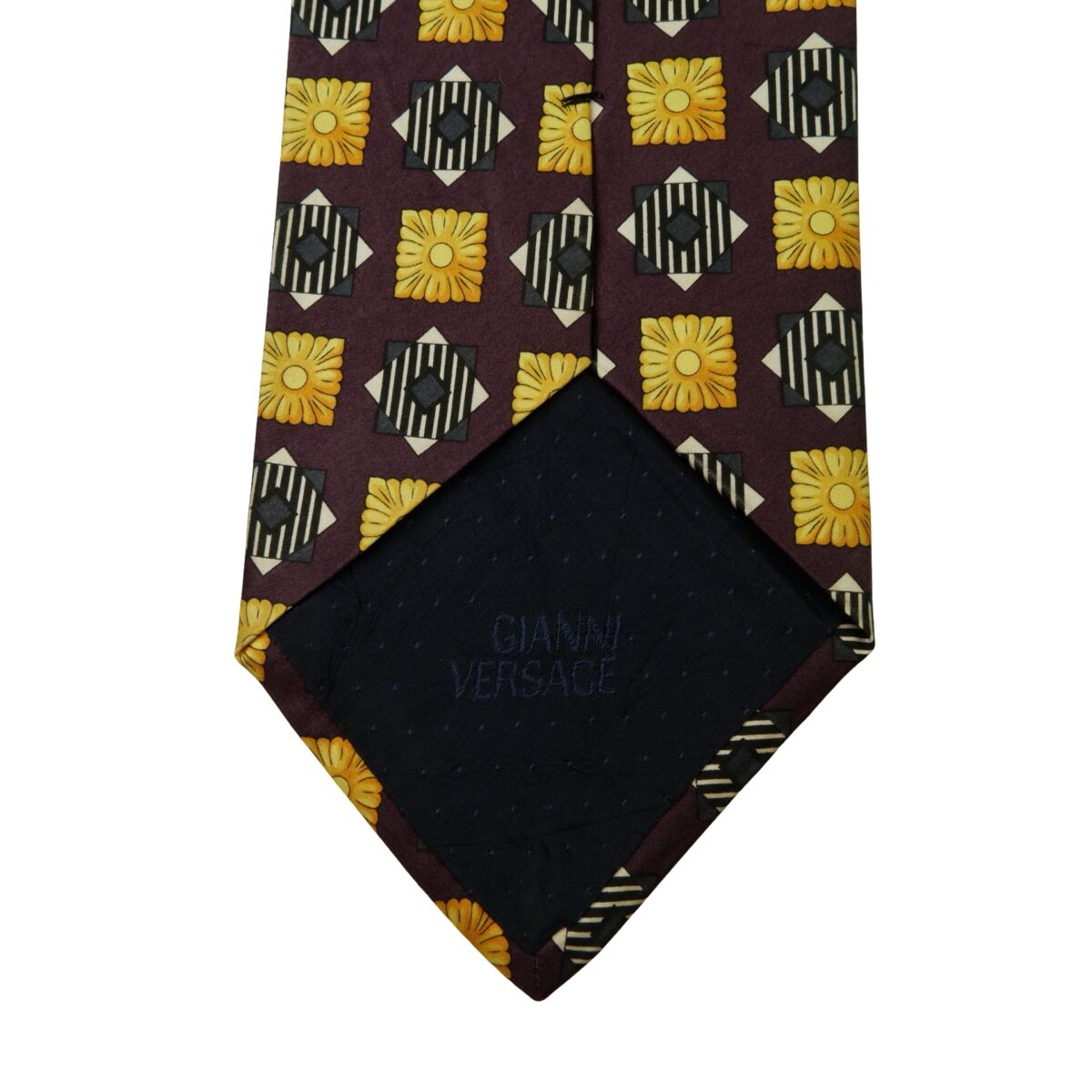 a15988 8 Gianni Versace Tie Silk Purple Geometric Italy (US Import Tax Included) มุมที่ 8