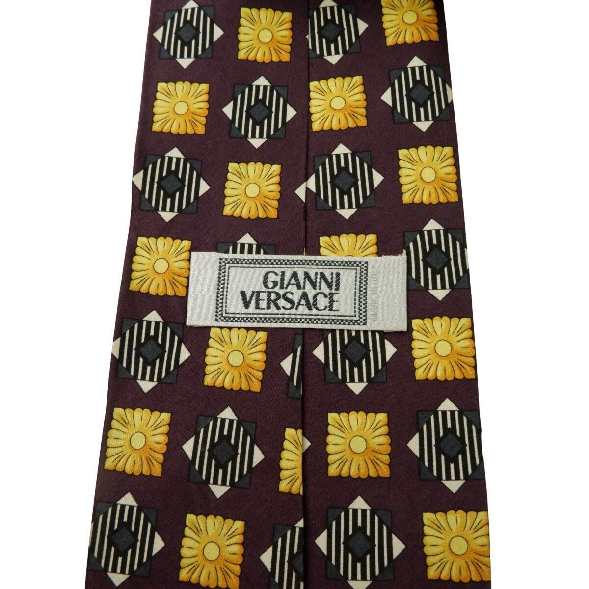 a15988 9 Gianni Versace Tie Silk Purple Geometric Italy (US Import Tax Included) มุมที่ 9