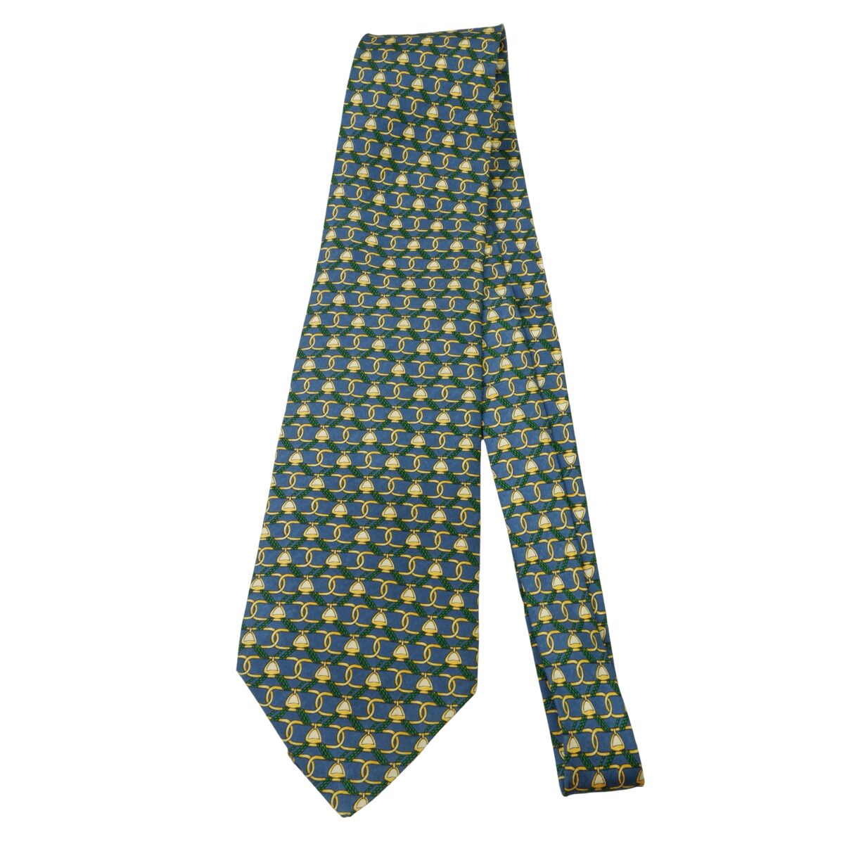 Lancel Tie Silk Blue Checkered Chain France (US Import Tax Included) | mesabb clothing Lancel Tie Silk Blue Checkered Chain France (US Import Tax Included) มุมที่ 5