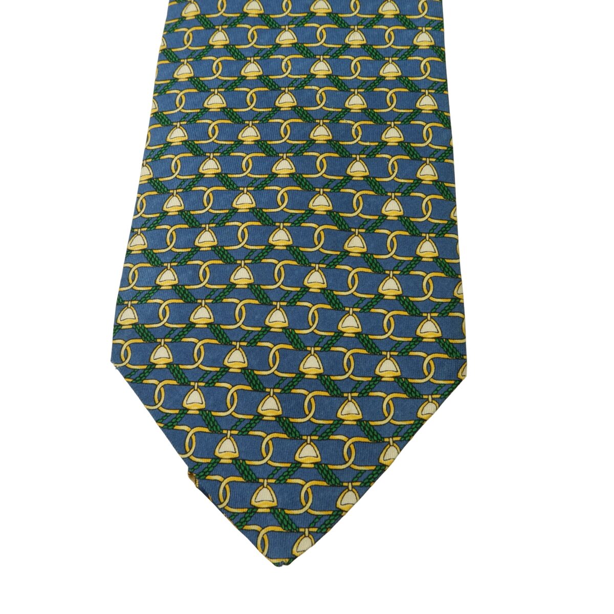 Lancel Tie Silk Blue Checkered Chain France (US Import Tax Included) | mesabb clothing Lancel Tie Silk Blue Checkered Chain France (US Import Tax Included) มุมที่ 6