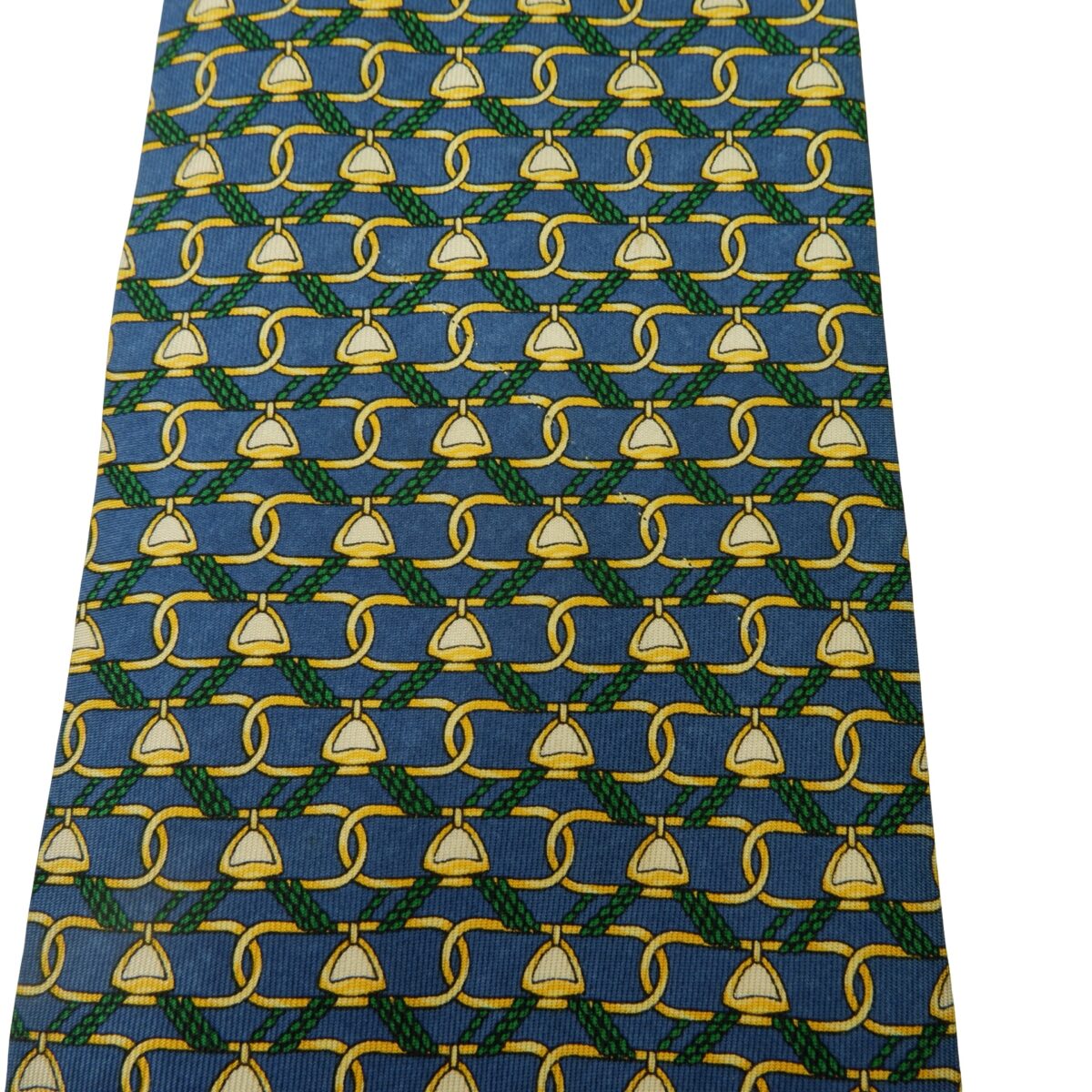 Lancel Tie Silk Blue Checkered Chain France (US Import Tax Included) | mesabb clothing Lancel Tie Silk Blue Checkered Chain France (US Import Tax Included) มุมที่ 7