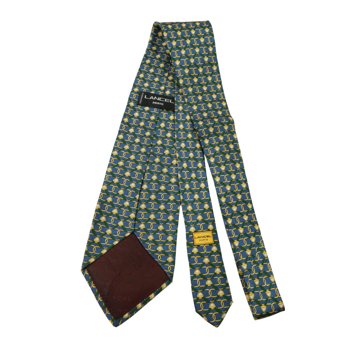 Lancel Tie Silk Blue Checkered Chain France (US Import Tax Included) | mesabb clothing Lancel Tie Silk Blue Checkered Chain France (US Import Tax Included) มุมที่ 8