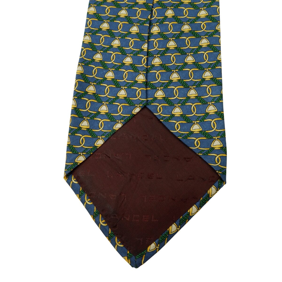 Lancel Tie Silk Blue Checkered Chain France (US Import Tax Included) | mesabb clothing Lancel Tie Silk Blue Checkered Chain France (US Import Tax Included) มุมที่ 9