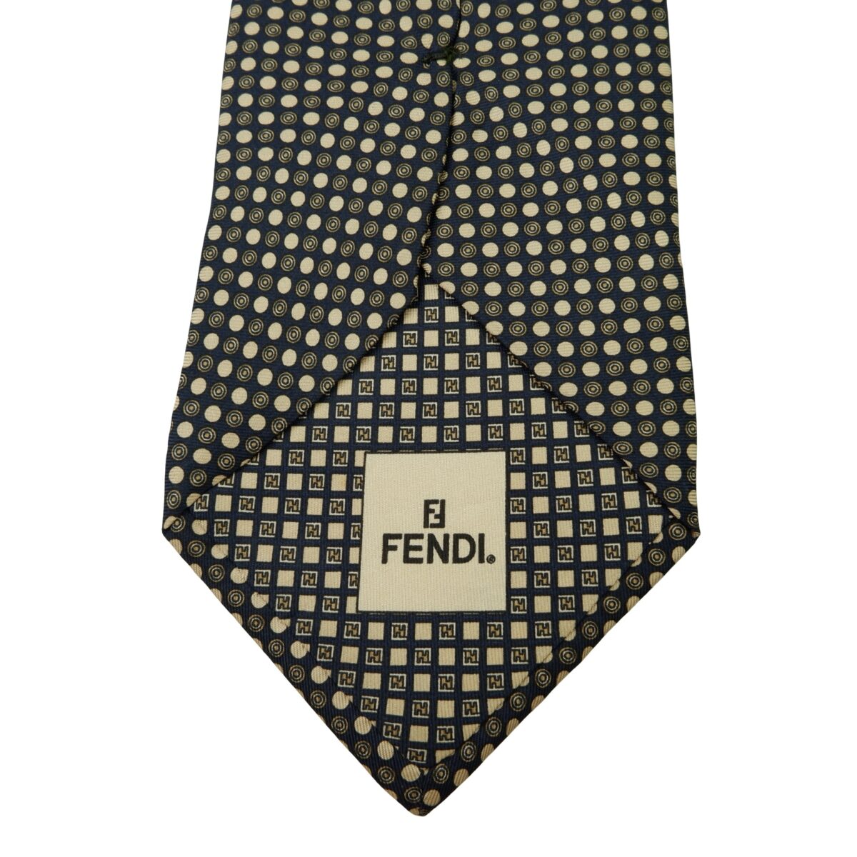 a15992 8 Fendi Tie Silk Black Dot Geometric Italy (US Import Tax Included) มุมที่ 8