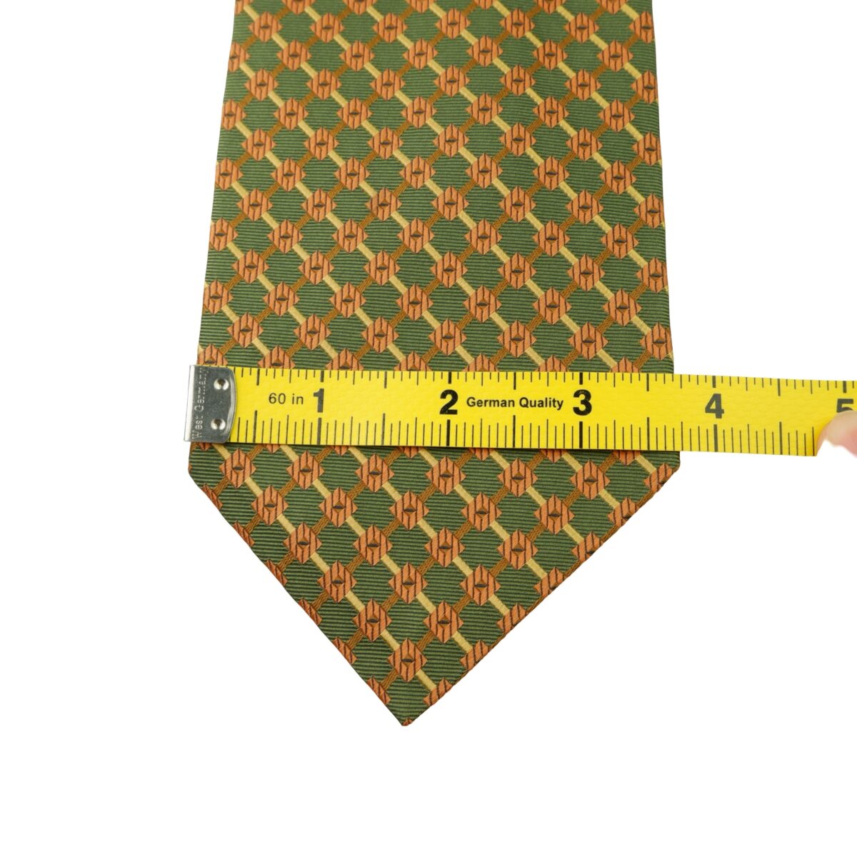 a15994 12 Jim Thompson Tie Silk Green Checkered Chain Thailand (US Import Tax Included) มุมที่ 12