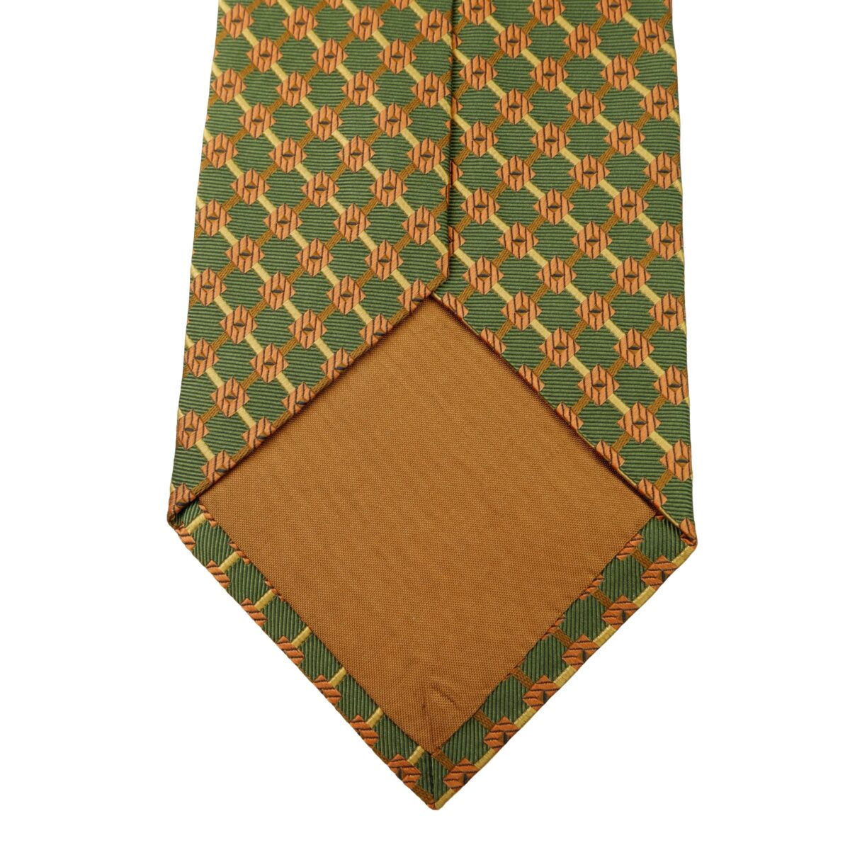 a15994 8 Jim Thompson Tie Silk Green Checkered Chain Thailand (US Import Tax Included) มุมที่ 8