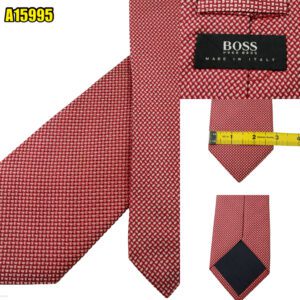 Hugo Boss Tie Silk Red Italy (US Import Tax Included) มุมที่ 1