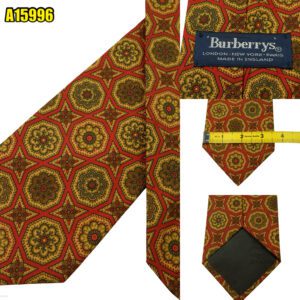 Burberry Tie Cotton Brown Geometric England (US Import Tax Included) มุมที่ 1