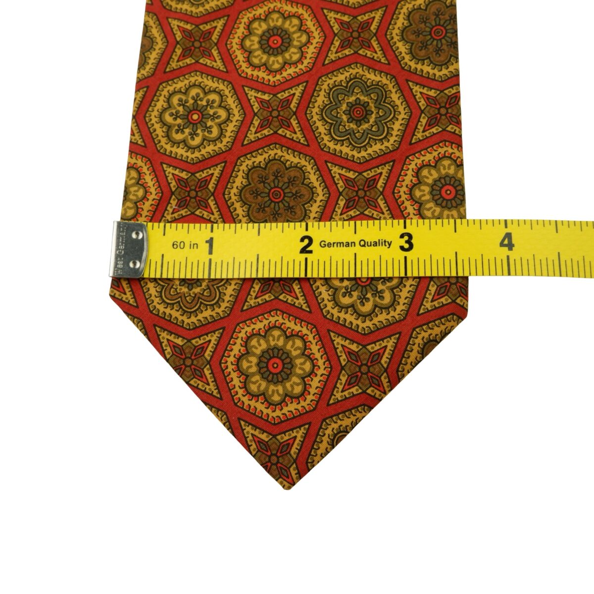 a15996 12 Burberry Tie Cotton Brown Geometric England (US Import Tax Included) มุมที่ 12