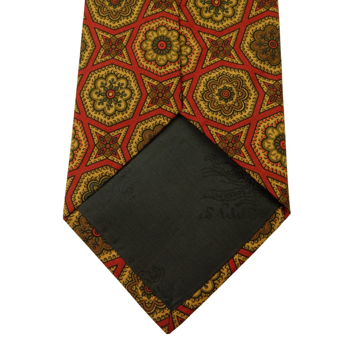 a15996 8 Burberry Tie Cotton Brown Geometric England (US Import Tax Included) มุมที่ 8