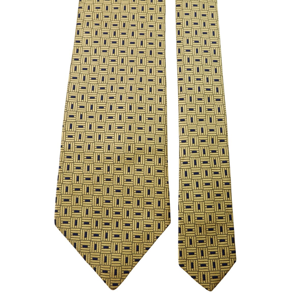 Brooks Brothers Tie Silk Gold Geometric USA (US Import Tax Included) | mesabb clothing Brooks Brothers Tie Silk Gold Geometric USA (US Import Tax Included) มุมที่ 3