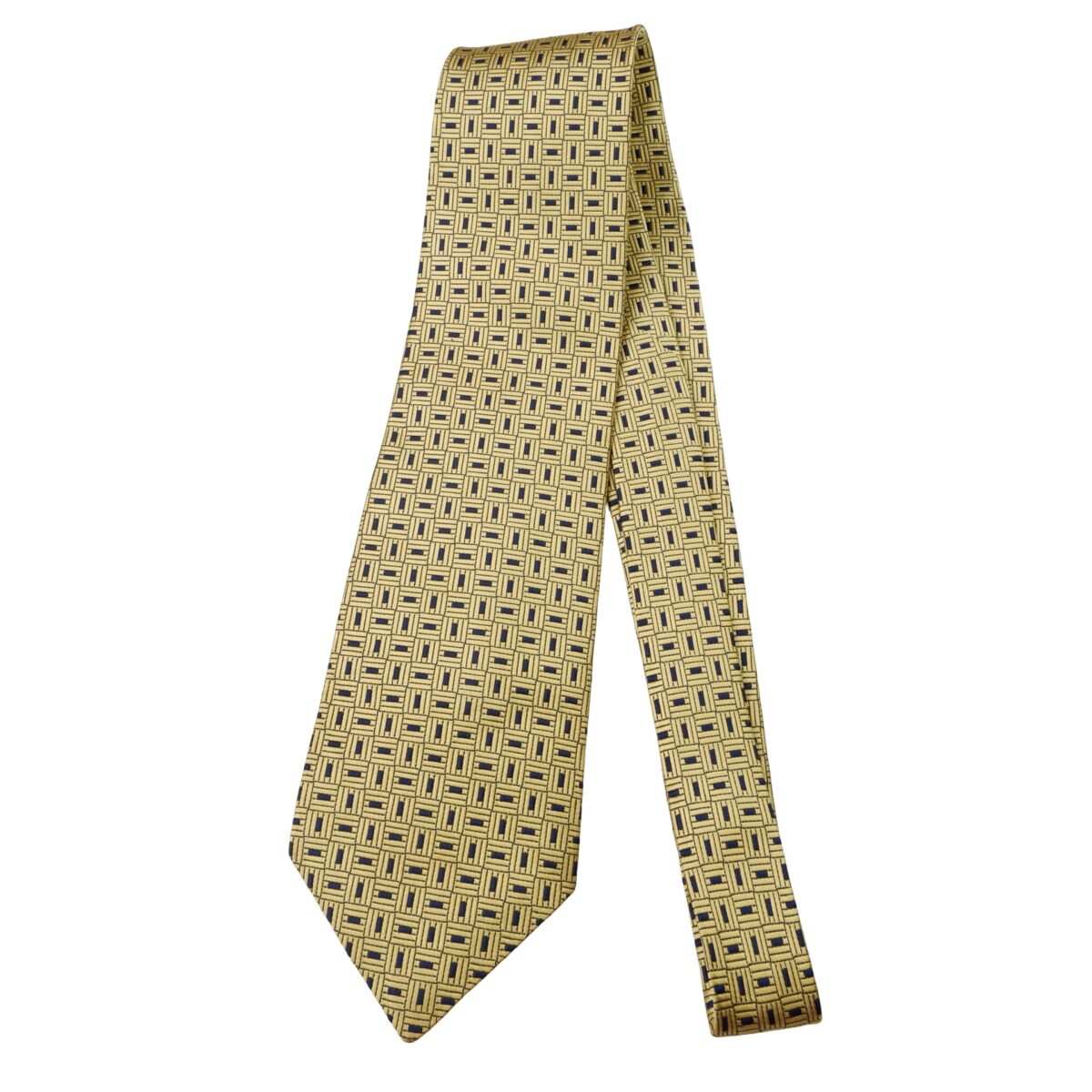 Brooks Brothers Tie Silk Gold Geometric USA (US Import Tax Included) | mesabb clothing Brooks Brothers Tie Silk Gold Geometric USA (US Import Tax Included) มุมที่ 5