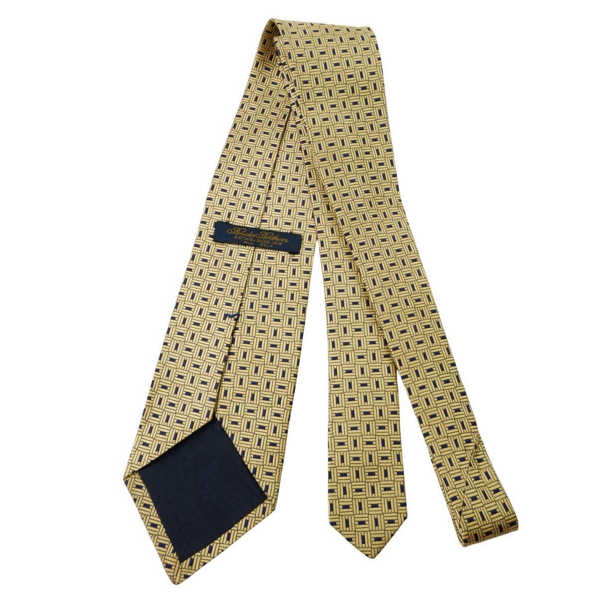Brooks Brothers Tie Silk Gold Geometric USA (US Import Tax Included) | mesabb clothing Brooks Brothers Tie Silk Gold Geometric USA (US Import Tax Included) มุมที่ 7