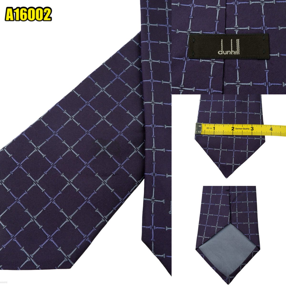 created by photogrid Dunhill Tie Silk Purple Check England (US Import Tax Included) มุมที่ 1