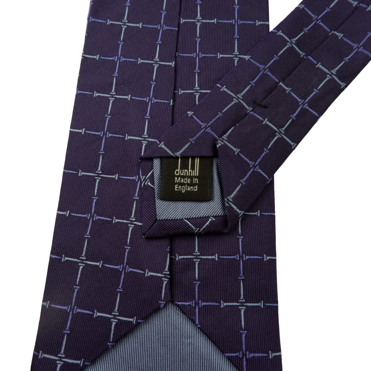 a16002 10 Dunhill Tie Silk Purple Check England (US Import Tax Included) มุมที่ 10