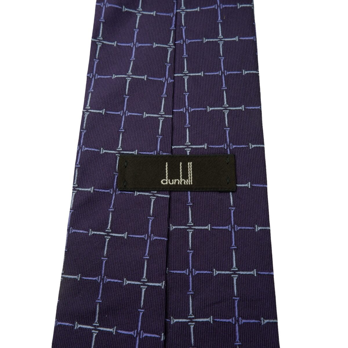 a16002 9 Dunhill Tie Silk Purple Check England (US Import Tax Included) มุมที่ 9