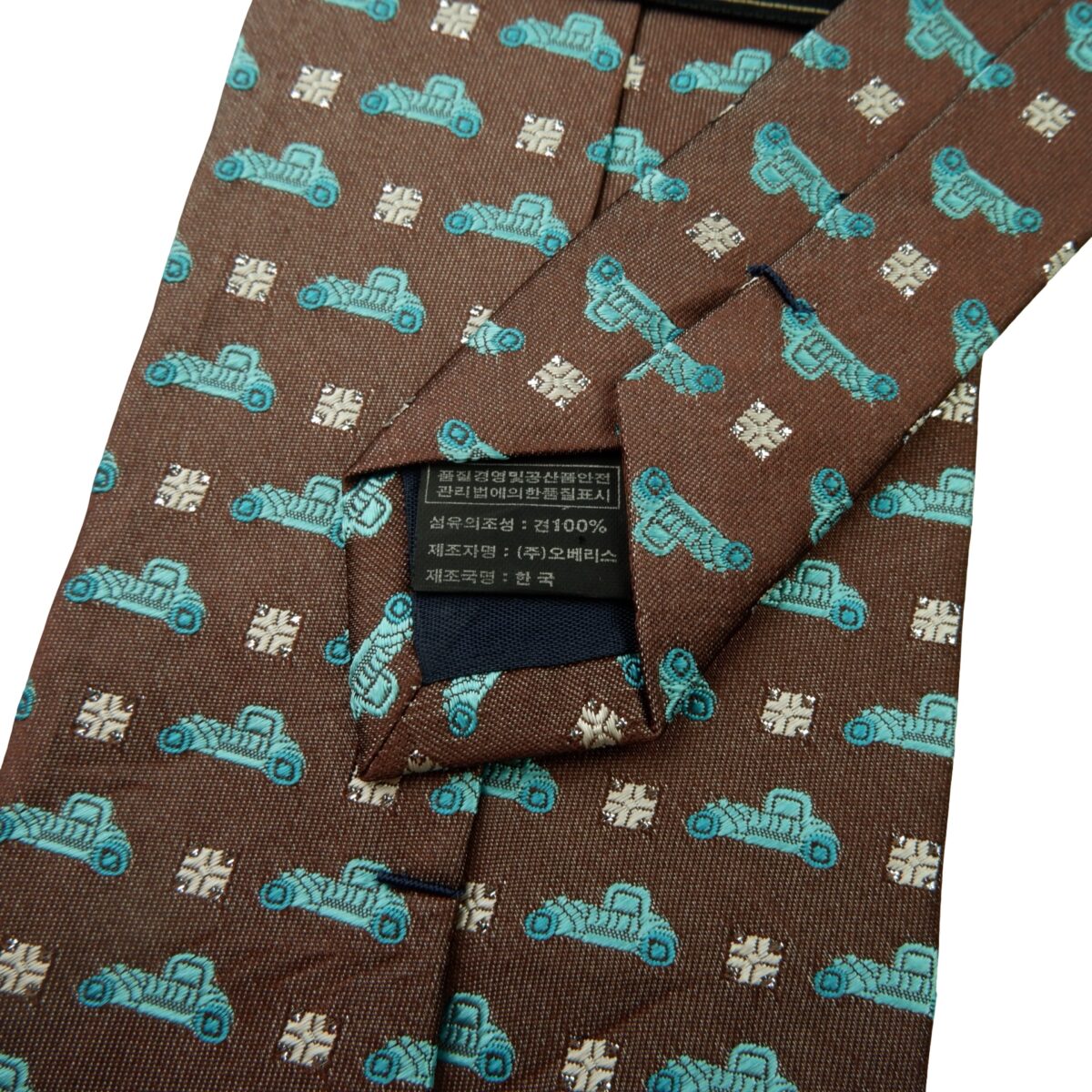 a16003 10 Roberta Di Camerino Tie Silk Brown Car Pattern Korea (US Import Tax Included) มุมที่ 10