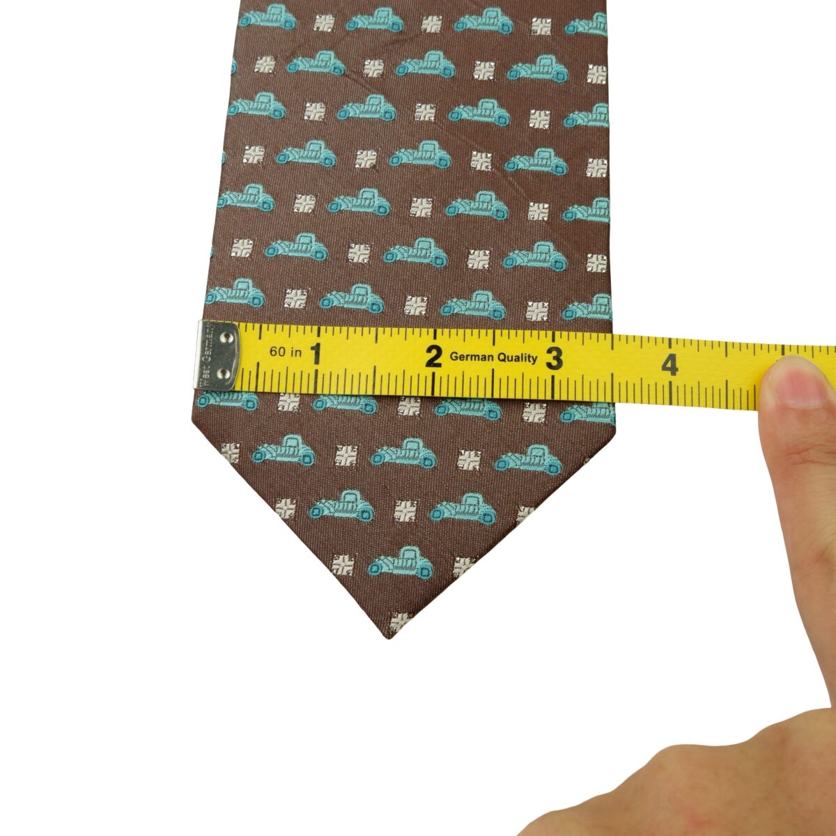 a16003 12 Roberta Di Camerino Tie Silk Brown Car Pattern Korea (US Import Tax Included) มุมที่ 12
