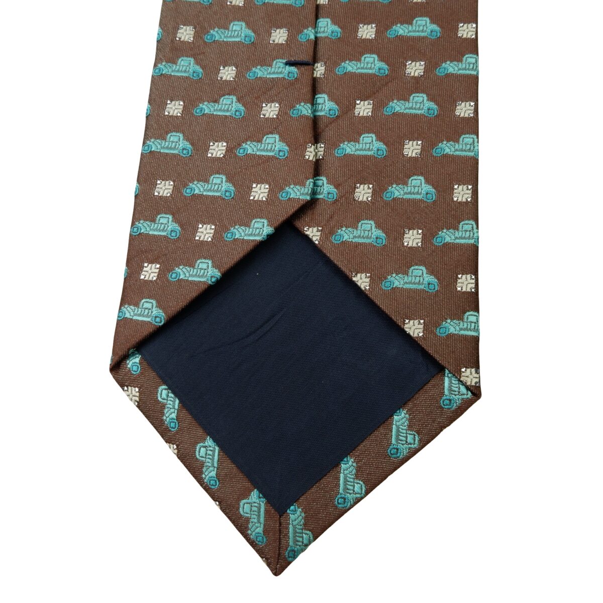 a16003 8 Roberta Di Camerino Tie Silk Brown Car Pattern Korea (US Import Tax Included) มุมที่ 8