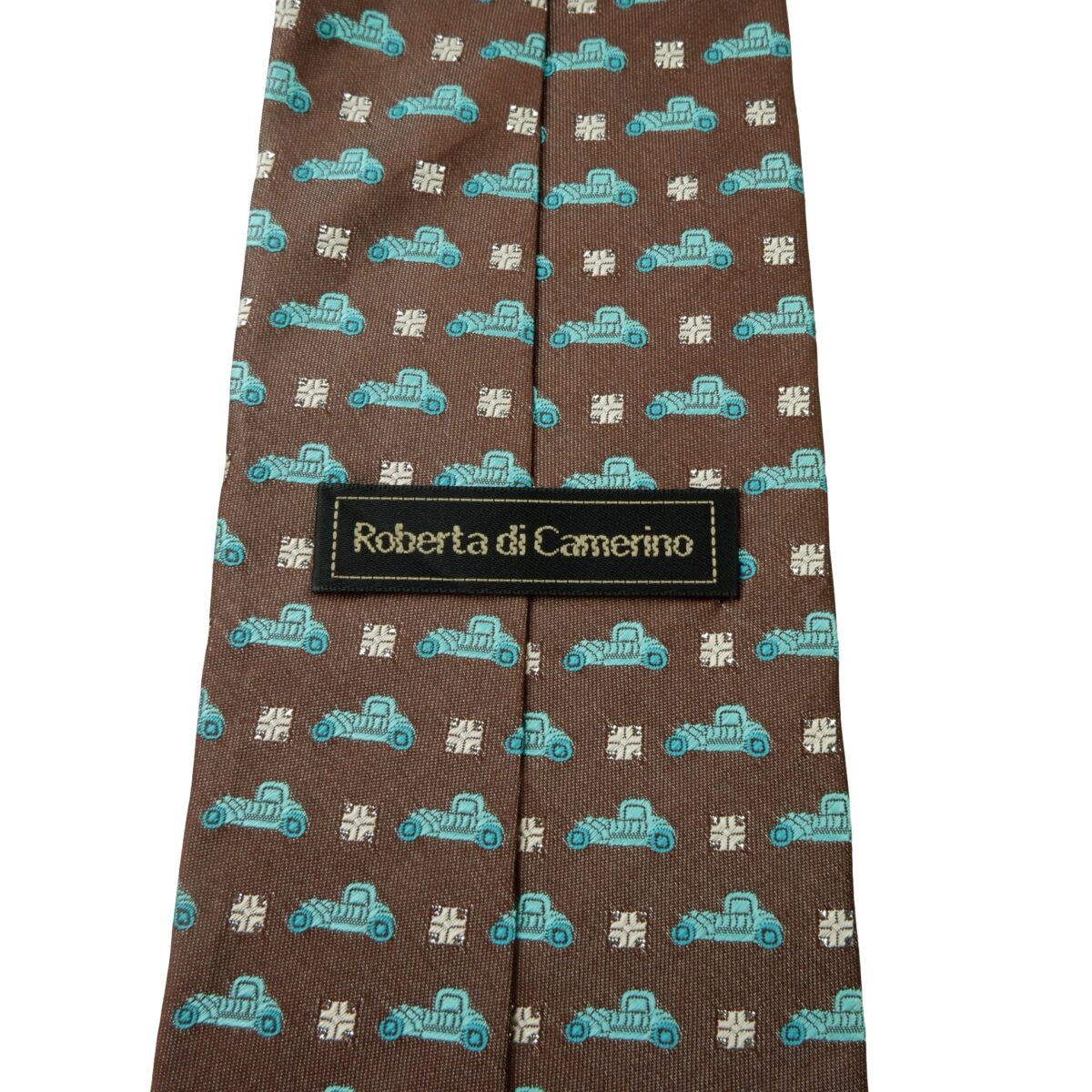 a16003 9 Roberta Di Camerino Tie Silk Brown Car Pattern Korea (US Import Tax Included) มุมที่ 9