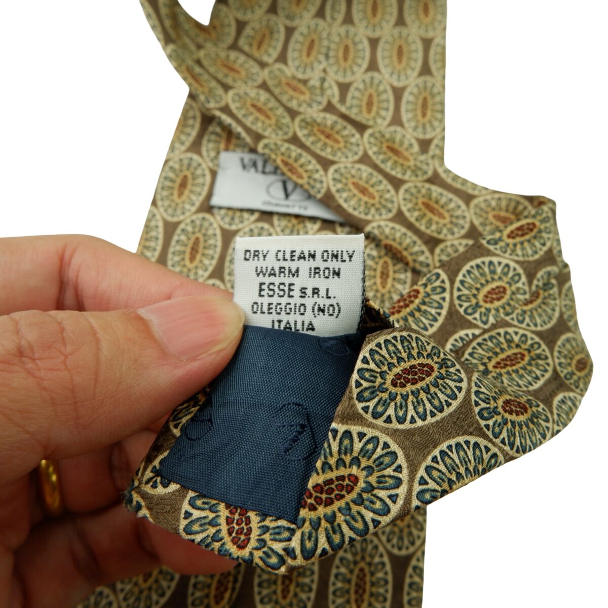 Valentino Tie Silk Brown Geometric Italy (US Import Tax Included) | mesabb clothing Valentino Tie Silk Brown Geometric Italy (US Import Tax Included) มุมที่ 11