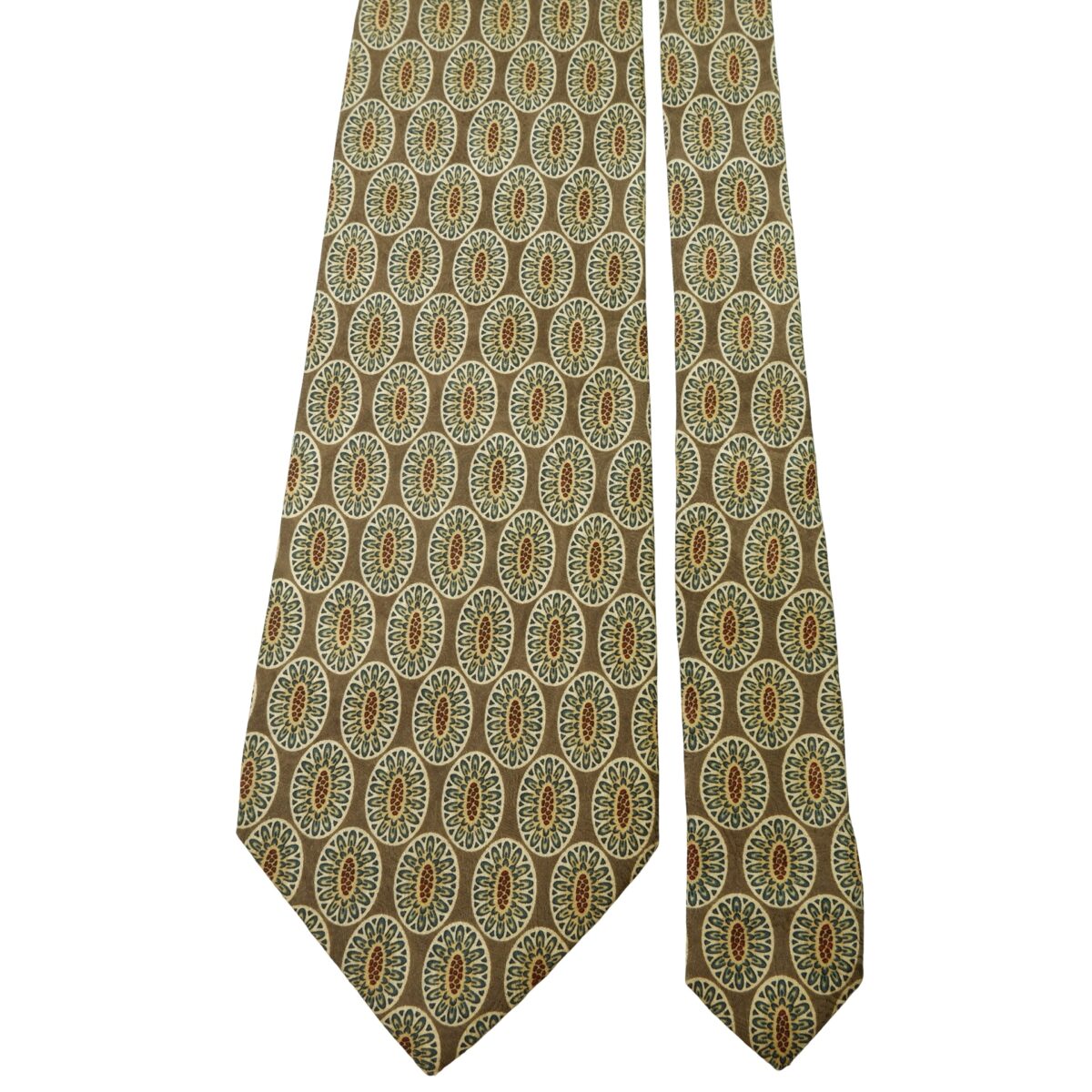 Valentino Tie Silk Brown Geometric Italy (US Import Tax Included) | mesabb clothing Valentino Tie Silk Brown Geometric Italy (US Import Tax Included) มุมที่ 3