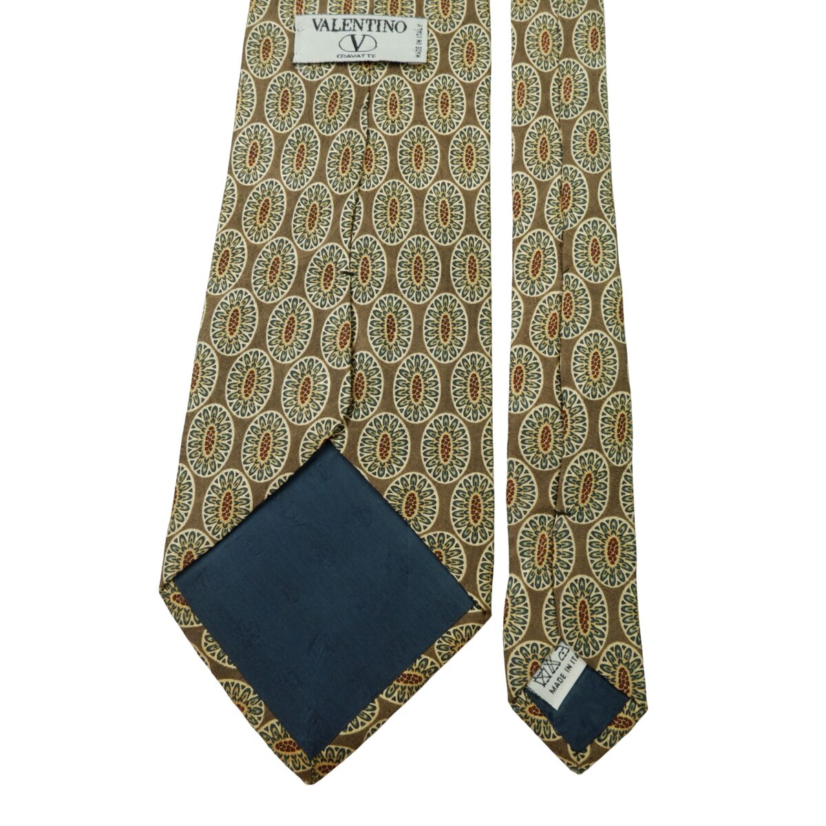 Valentino Tie Silk Brown Geometric Italy (US Import Tax Included) | mesabb clothing Valentino Tie Silk Brown Geometric Italy (US Import Tax Included) มุมที่ 4