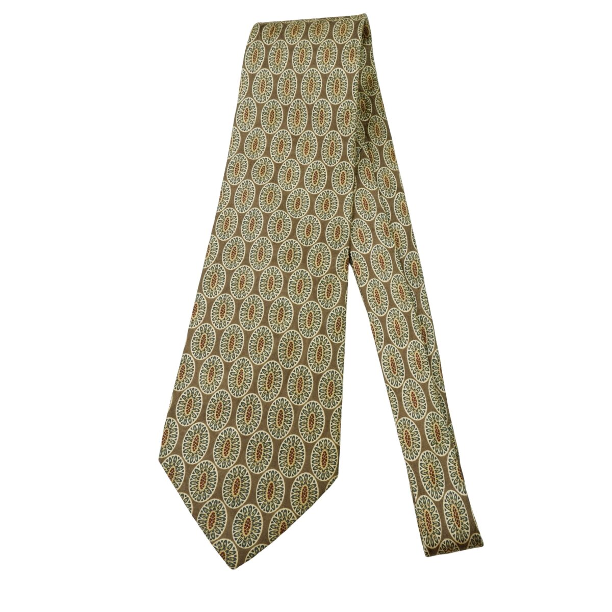 Valentino Tie Silk Brown Geometric Italy (US Import Tax Included) | mesabb clothing Valentino Tie Silk Brown Geometric Italy (US Import Tax Included) มุมที่ 5
