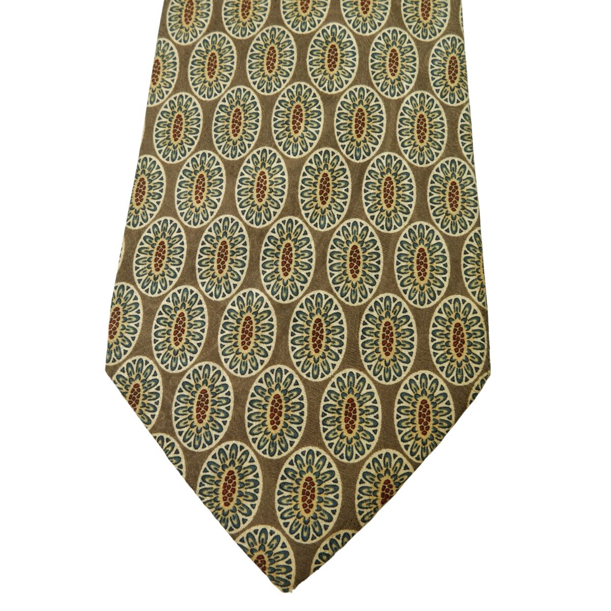 Valentino Tie Silk Brown Geometric Italy (US Import Tax Included) | mesabb clothing Valentino Tie Silk Brown Geometric Italy (US Import Tax Included) มุมที่ 6