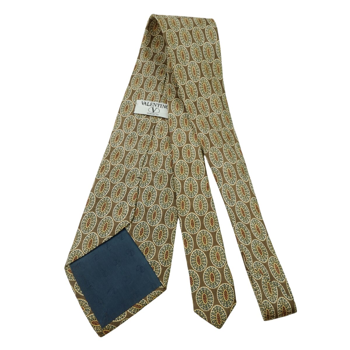 Valentino Tie Silk Brown Geometric Italy (US Import Tax Included) | mesabb clothing Valentino Tie Silk Brown Geometric Italy (US Import Tax Included) มุมที่ 7