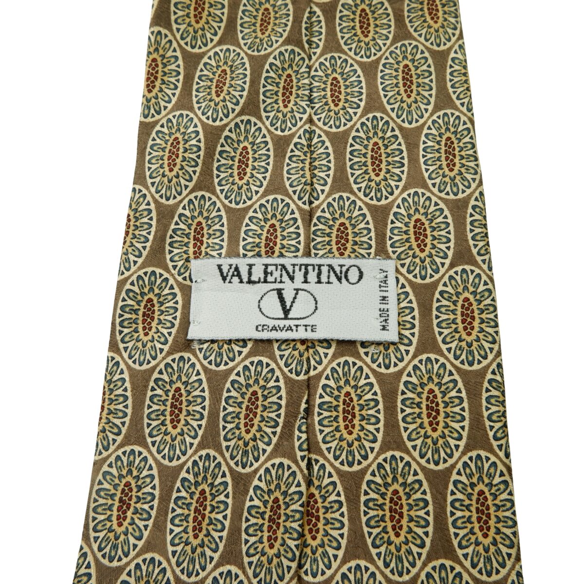 Valentino Tie Silk Brown Geometric Italy (US Import Tax Included) | mesabb clothing Valentino Tie Silk Brown Geometric Italy (US Import Tax Included) มุมที่ 9