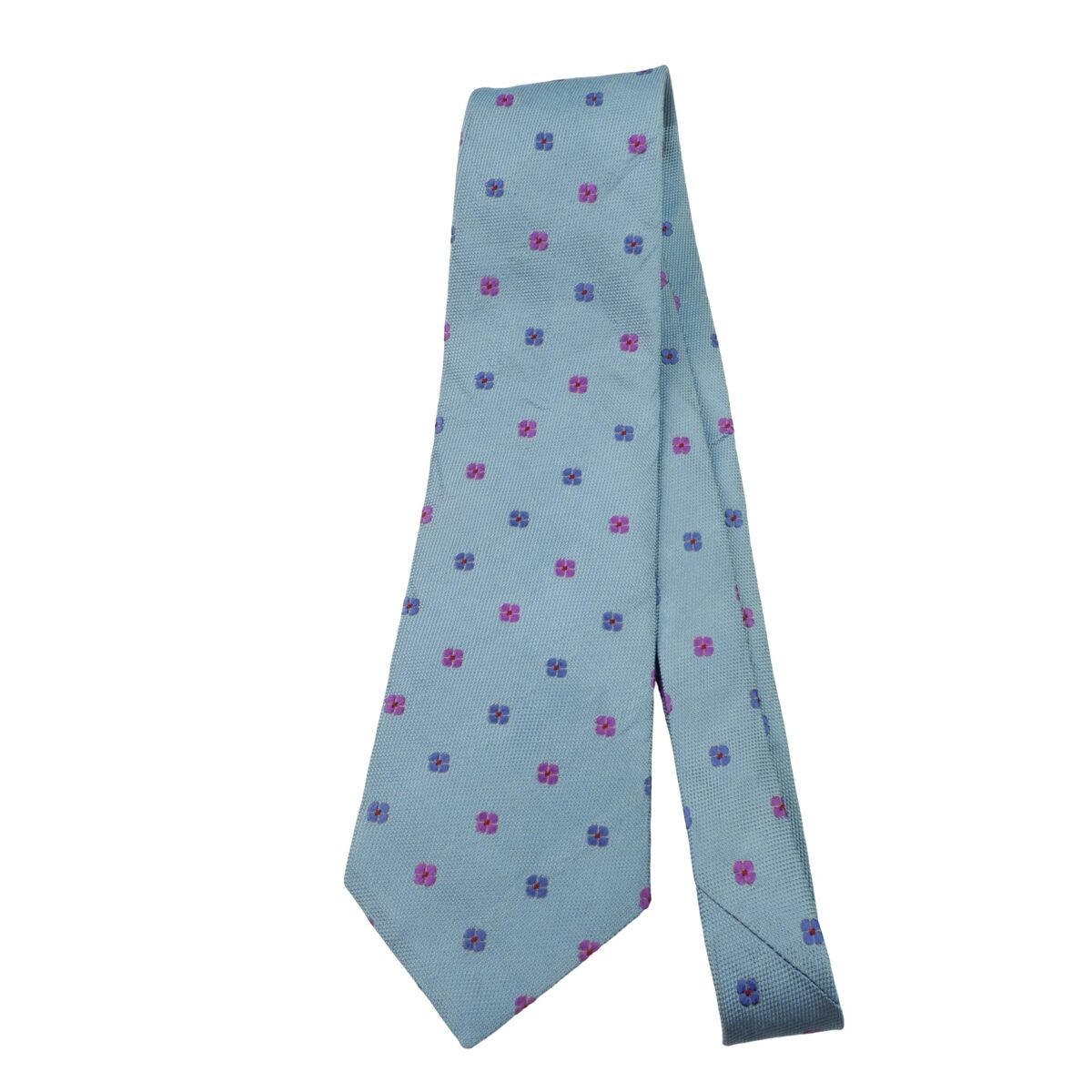 a16009 5 Paul Smith Tie Silk Blue Floral Pattern England (US Import Tax Included) มุมที่ 5