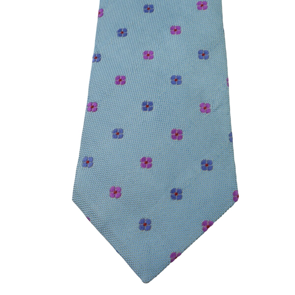 a16009 6 Paul Smith Tie Silk Blue Floral Pattern England (US Import Tax Included) มุมที่ 6