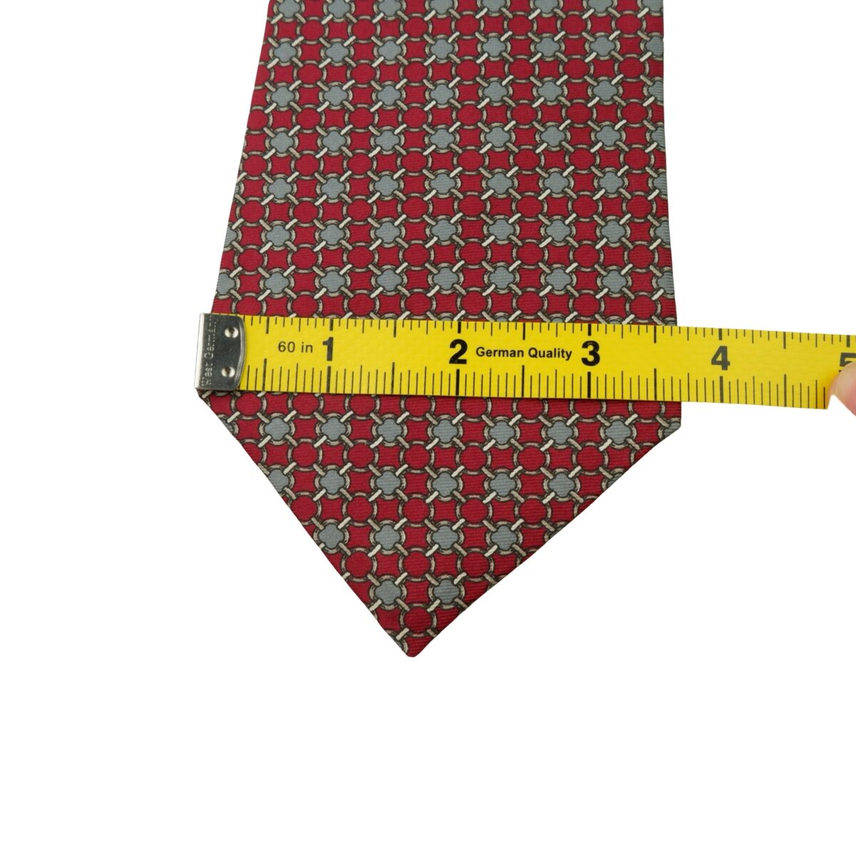 a16011 12 Christian Dior Tie Silk Brown Geometric USA (US Import Tax Included) มุมที่ 12