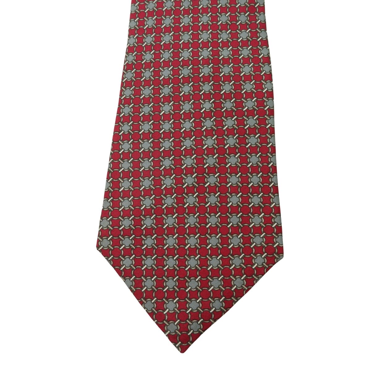 a16011 6 Christian Dior Tie Silk Brown Geometric USA (US Import Tax Included) มุมที่ 6