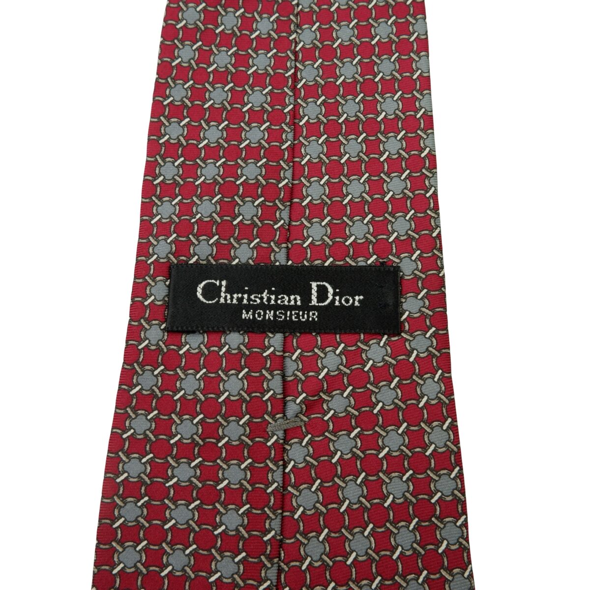 a16011 9 Christian Dior Tie Silk Brown Geometric USA (US Import Tax Included) มุมที่ 9