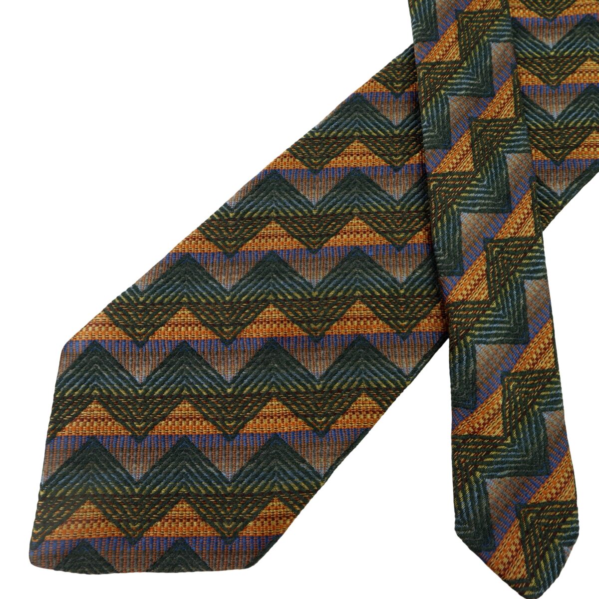 a16012 2 Missoni Tie Wool Silk Multicolor Geometric Italy (US Import Tax Included) มุมที่ 2