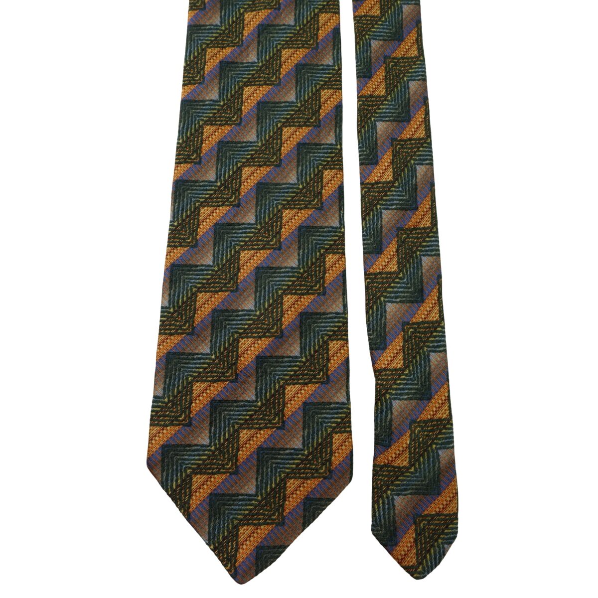 a16012 3 Missoni Tie Wool Silk Multicolor Geometric Italy (US Import Tax Included) มุมที่ 3