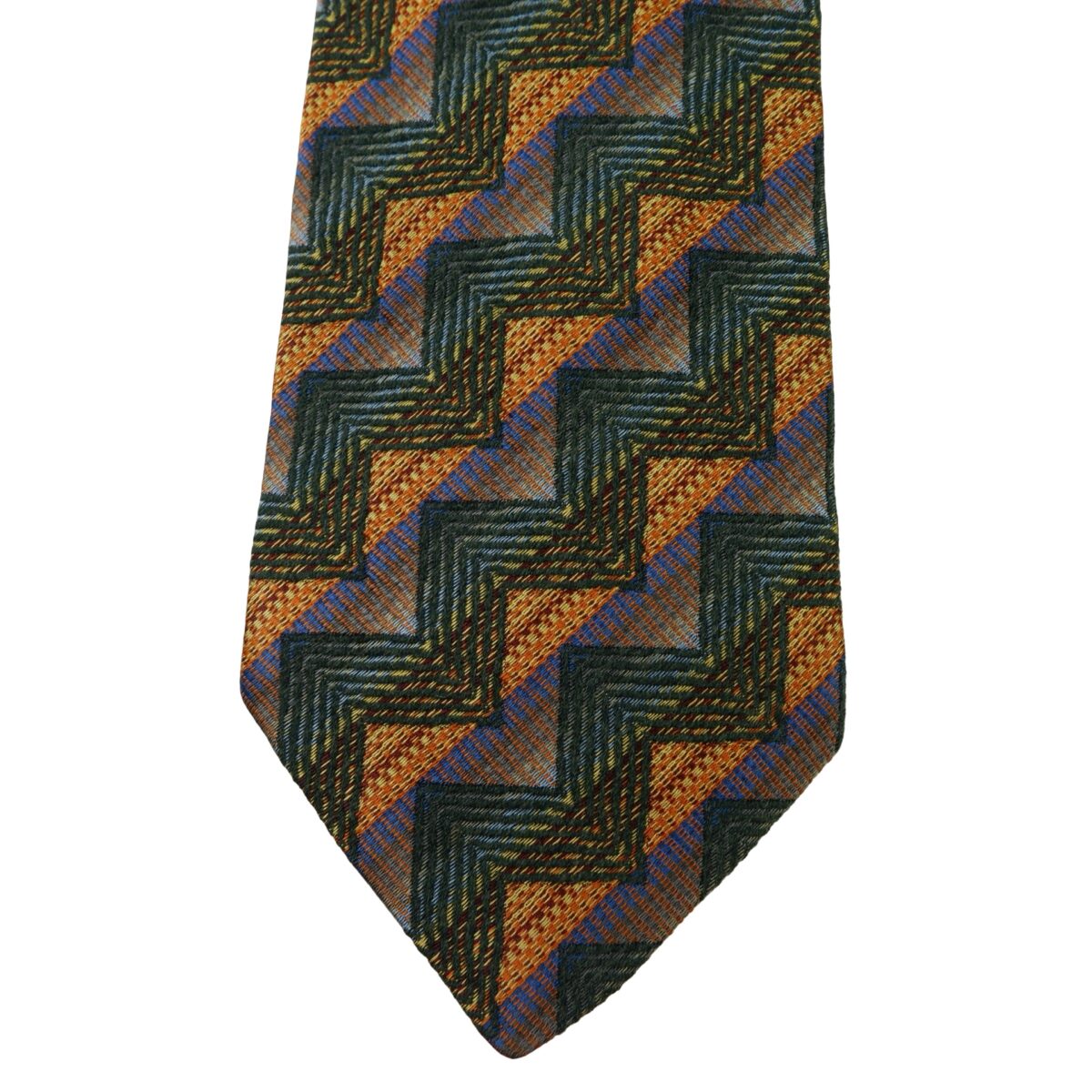 a16012 6 Missoni Tie Wool Silk Multicolor Geometric Italy (US Import Tax Included) มุมที่ 6