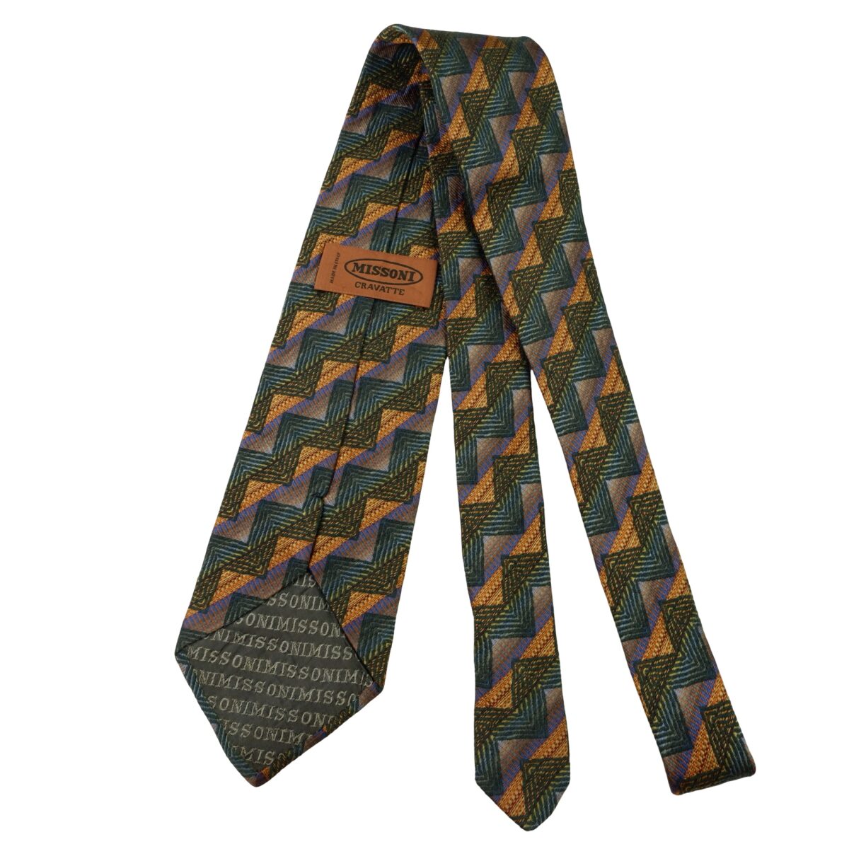 a16012 7 Missoni Tie Wool Silk Multicolor Geometric Italy (US Import Tax Included) มุมที่ 7