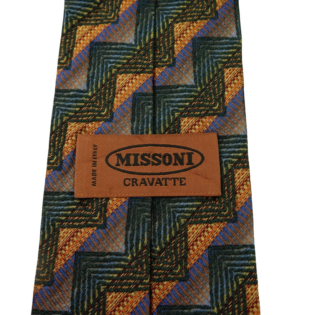 a16012 9 Missoni Tie Wool Silk Multicolor Geometric Italy (US Import Tax Included) มุมที่ 9