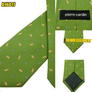 Pierre Cardin Tie Cotton Green Dog Pattern Korea (US Import Tax Included) มุมที่ 1