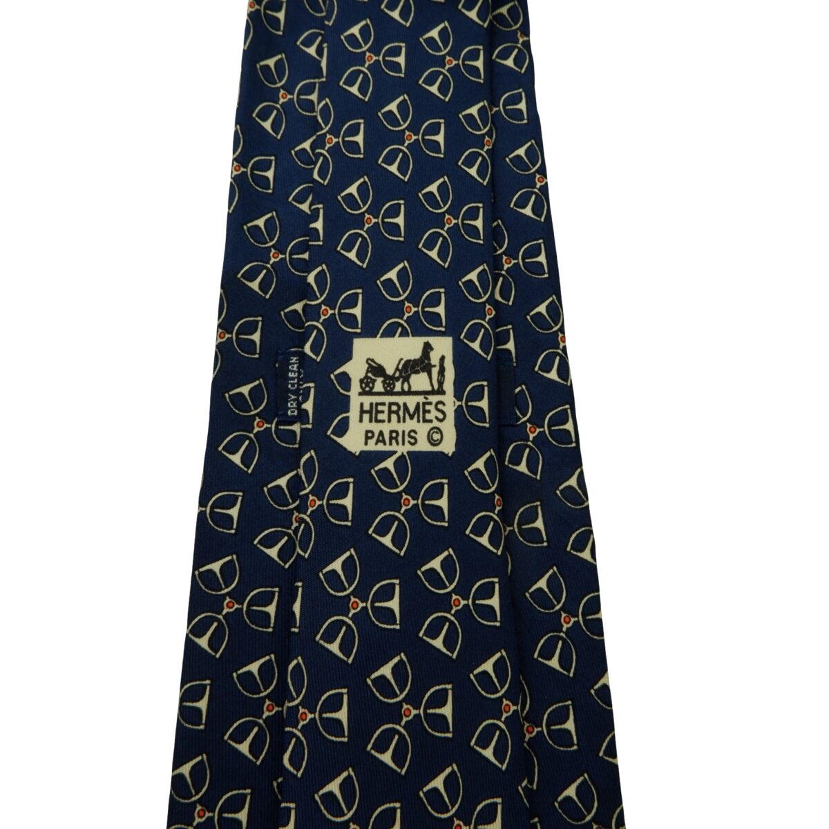 a16039 10 Hermes Tie Silk Blue Geometric France (US Import Tax Included) มุมที่ 10