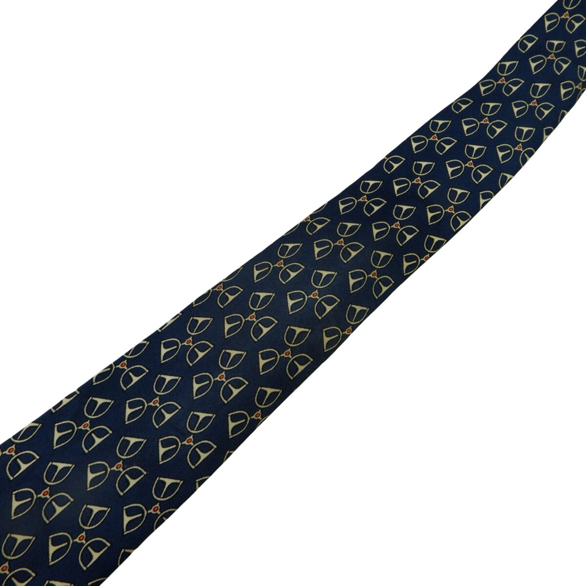 a16039 13 Hermes Tie Silk Blue Geometric France (US Import Tax Included) มุมที่ 13