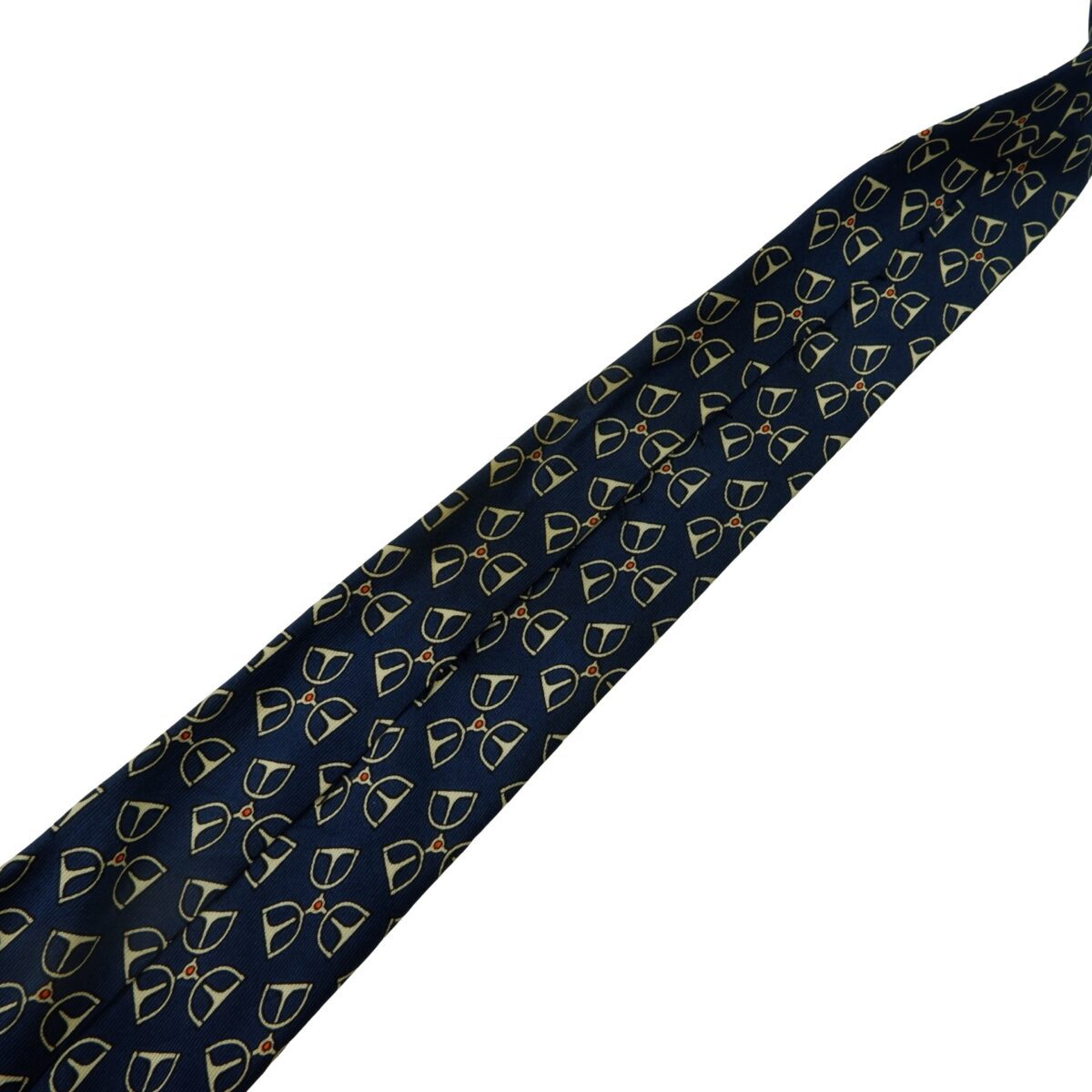 a16039 14 Hermes Tie Silk Blue Geometric France (US Import Tax Included) มุมที่ 14